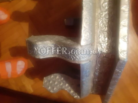 Arabic metallic silver coffe table - 5
