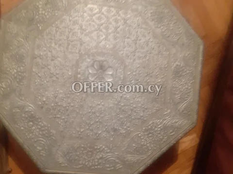 Arabic metallic silver coffe table