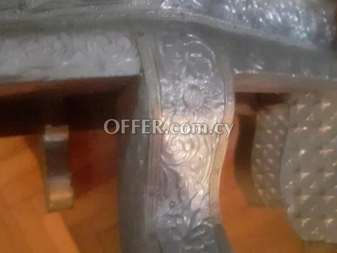Arabic metallic silver coffe table - 7