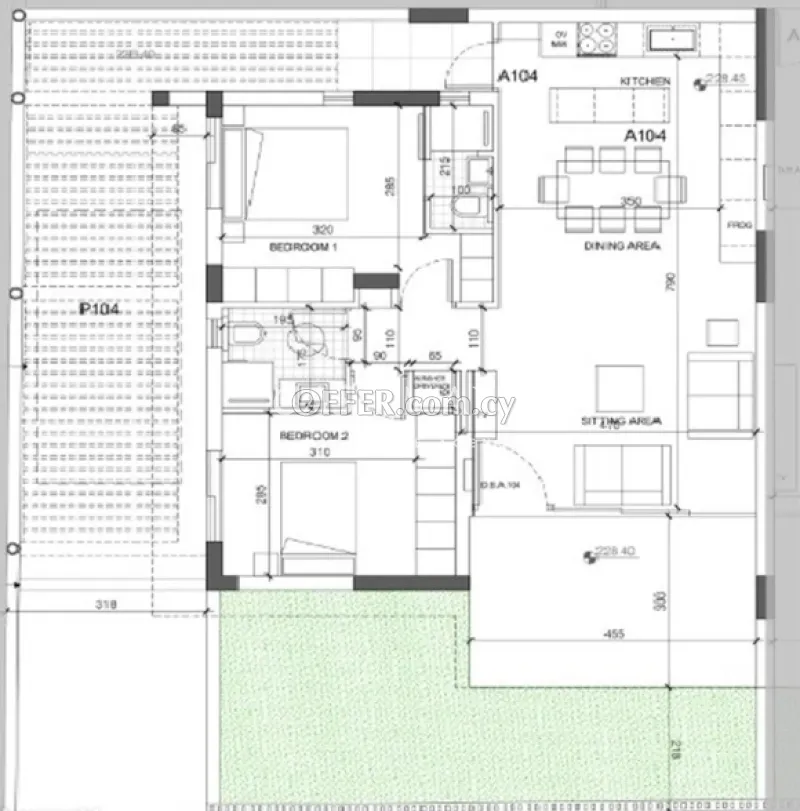 Ground Floor 2 Bedroom Apartment with Private Garden in Archangelos - 2