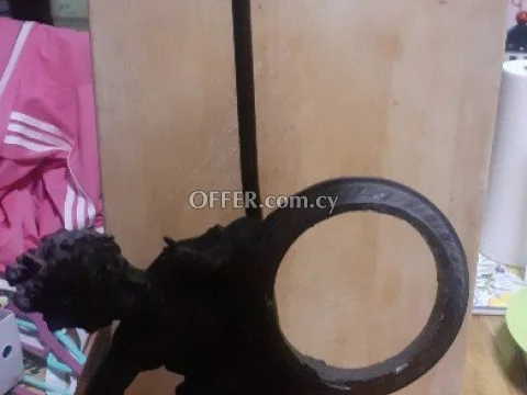 Vintage bronze sculpture lamp and clock - 2