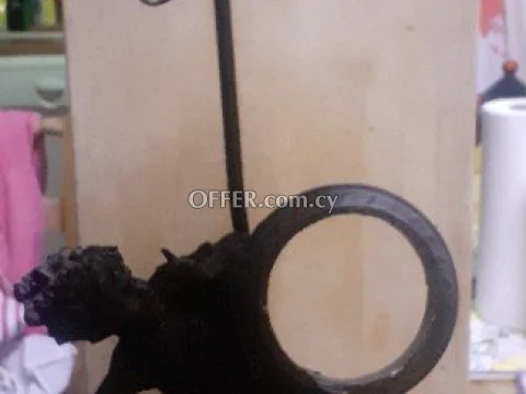 Vintage bronze sculpture lamp and clock