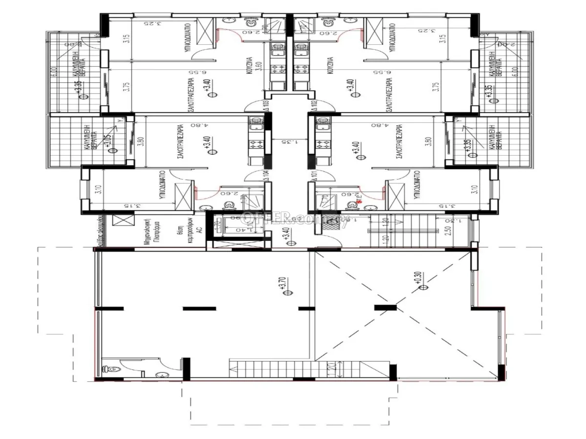 Brand new top floor one bedroom apartment in Engomi Parrisinos near Sklavenitis - 8