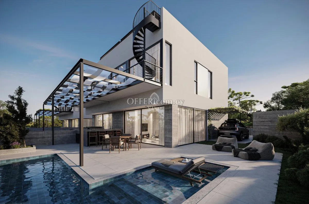 THREE BEDROOM VILLA WITH ROOF GARDEN & POOL 400 M FROM THE BEACH IN KISSONERGA - 1