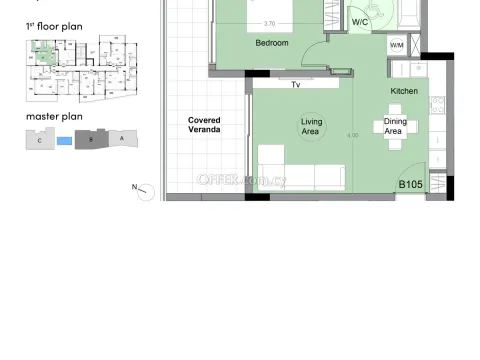 1 bed apartment in Agios Athanasios Limassol - 2