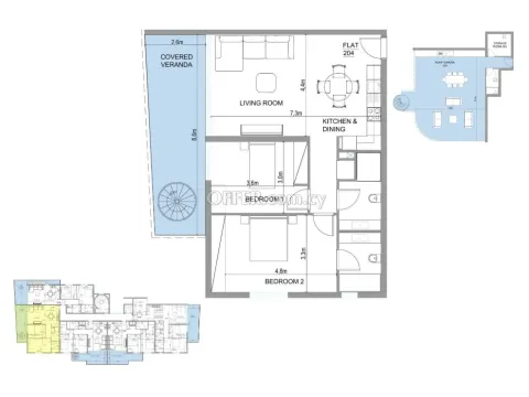 Apartment (Penthouse) in Aglantzia, Nicosia for Sale - 2