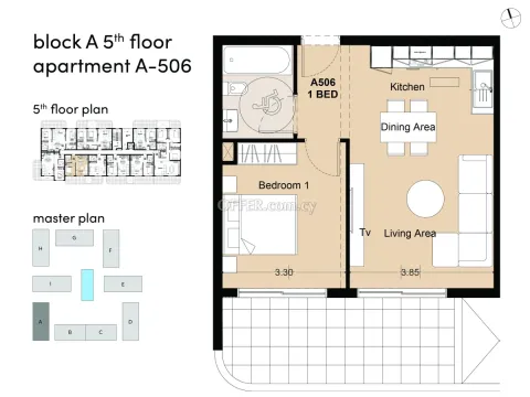 1 bed apartment in Germasogia Limassol - 5