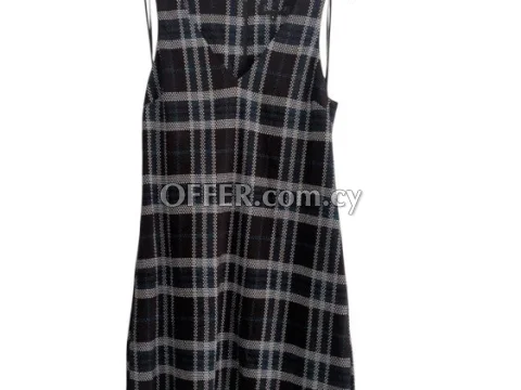 Zara | Black Plaid Sleeveless Checked Mini Dress | Size 6 (34 EUR)