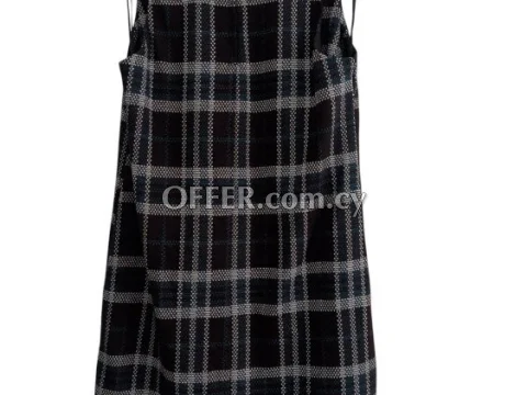 Zara | Black Plaid Sleeveless Checked Mini Dress | Size 6 (34 EUR) - 2