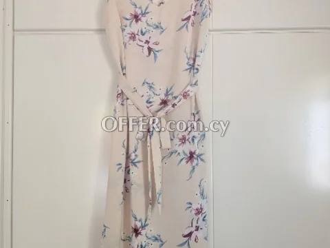 Atmosphere Fashionable Airy Women's Cream Midi Dress in Flowers Strap L 40 *NEW*