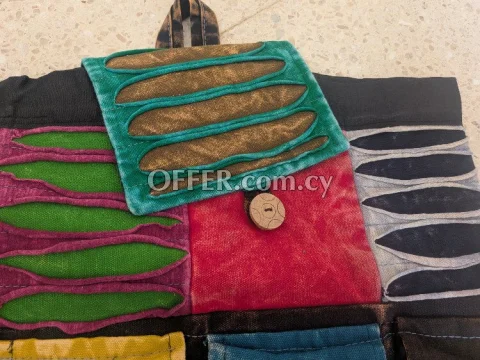 Hippie hobo backpack bag colorful convertible - 3
