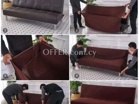 IMYOGI High Stretch Sofa Covers Fitted Full Folding Sofa Slipcover Armless Washable - 3