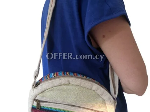 Natural Hemp | Hemp round Shoulder Bag/Purse with zipper THC FREE | India