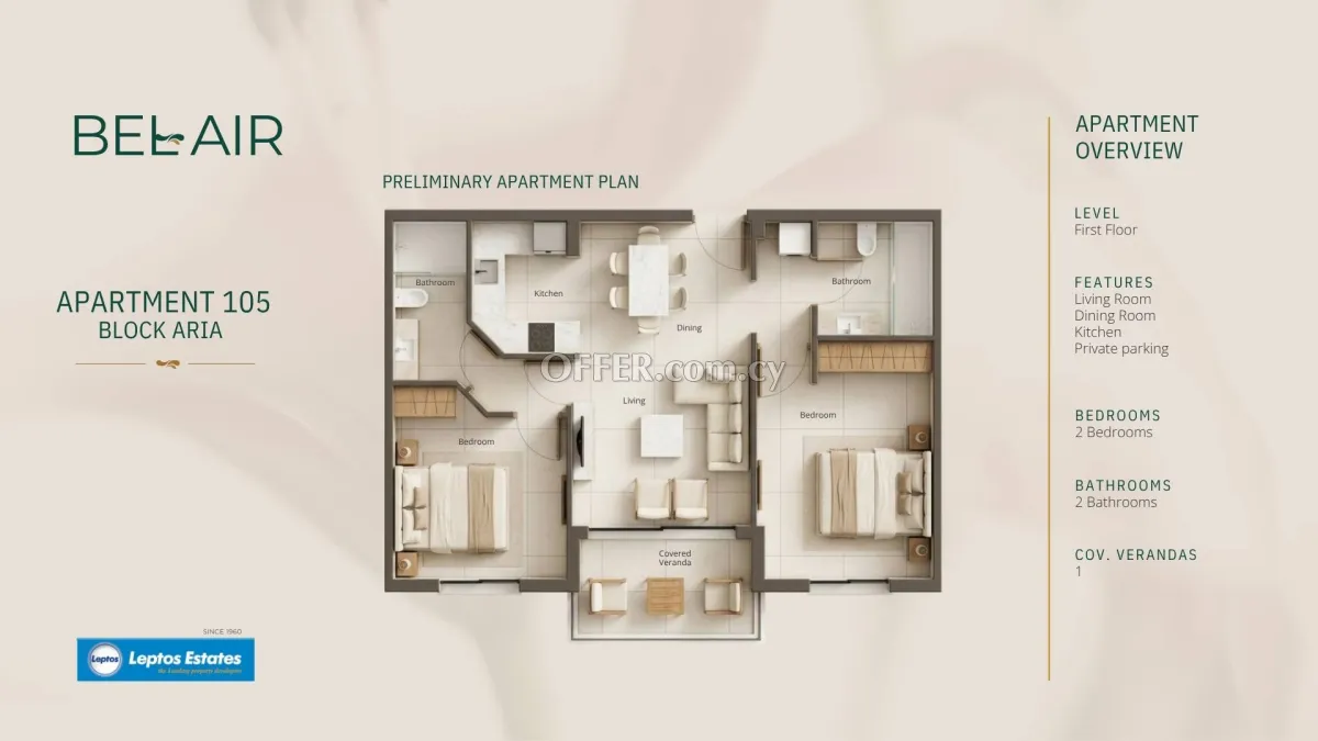 2 bed apartment for sale in Geroskipou Pafos - 2