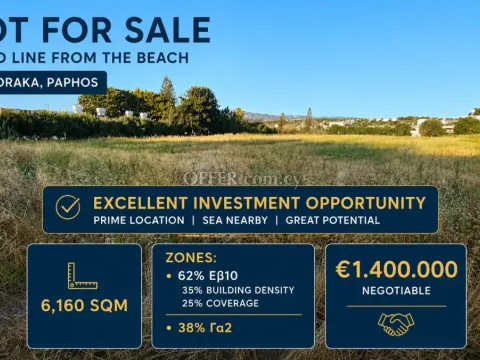 Beachside plot for sale Chloraka Paphos - Main Photo