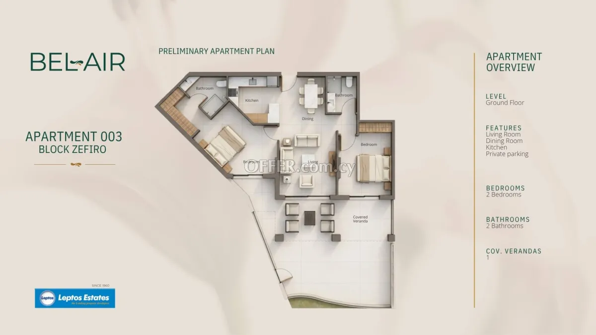 2 bed apartment for sale in Geroskipou Pafos - 2