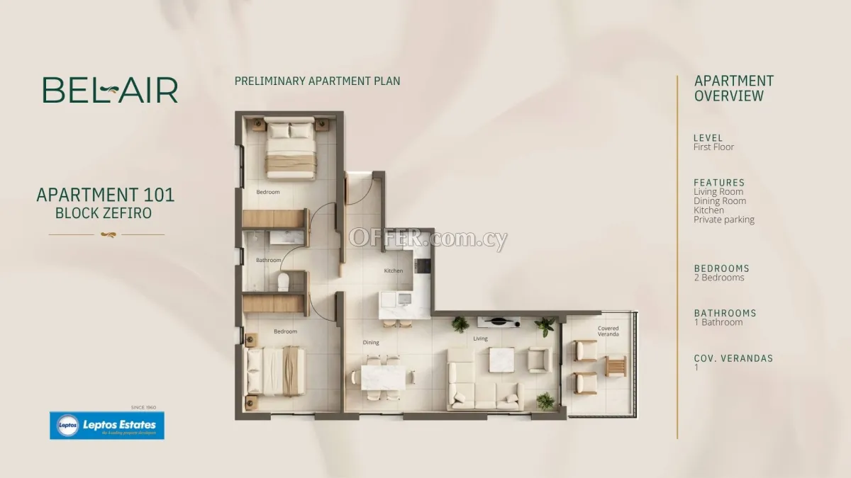 2 bed apartment for sale in Geroskipou Pafos - 2