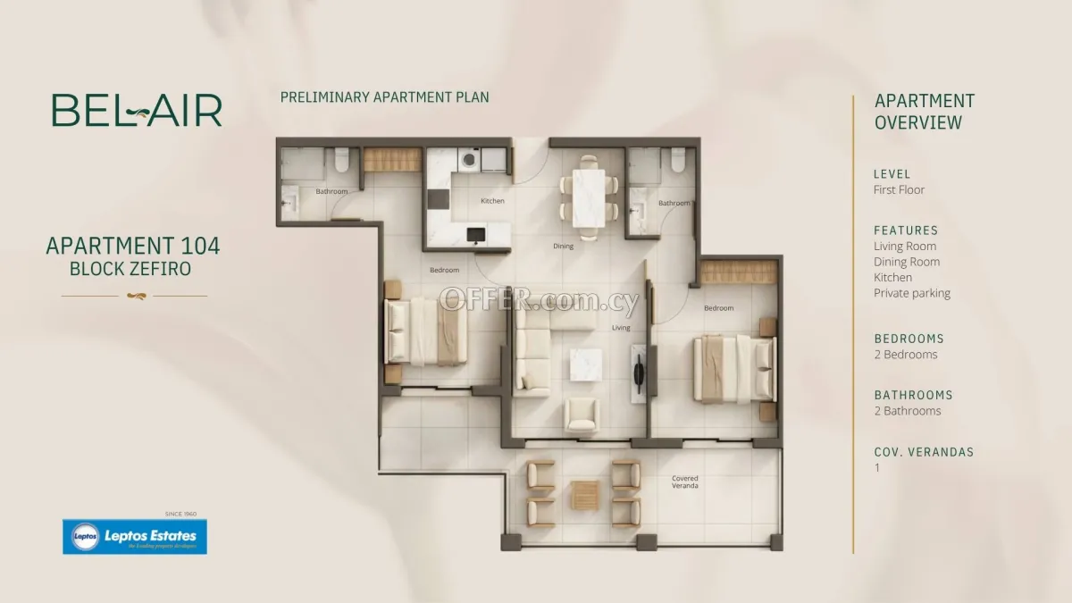 2 bed apartment for sale in Geroskipou Pafos - 2
