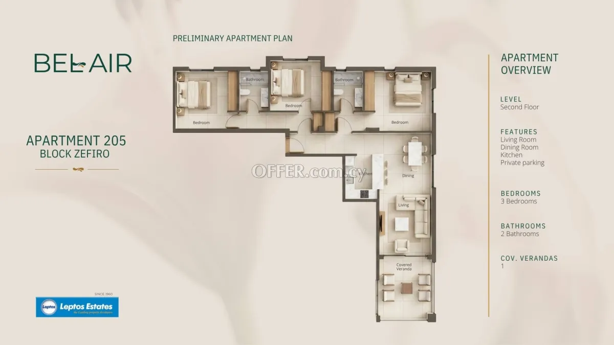 3 bed apartment for sale in Geroskipou Pafos - 2