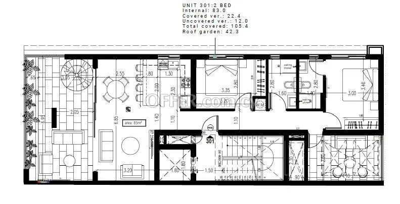 Apartment (Penthouse) in Agioi Anargyroi, Larnaca for Sale - 2