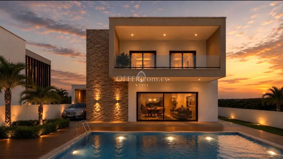 CONTEMPORARY 4 BEDROOM DETACHED HOUSE WITH PRIVATE POOL IN AGIOS ATHANASOS - 1