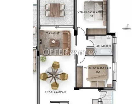 Διαμέρισμα 2 υπνοδωματίων σε περιφραγμένο οικιστικό συγκρότητα, κοντά σε σχολεία - Κάτω Πολεμίδια, Λεμεσός #FLAT-P-52-26 - 3