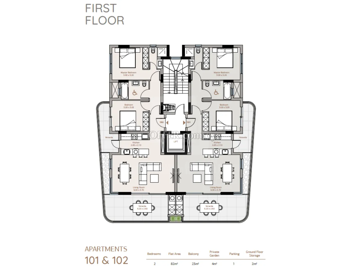 Brand new luxury 2 bedroom apartment off plan in Agios Nektarios Limassol - 5