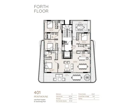 Brand new luxury 3 plus 1 bedroom penthouse apartment off plan in Agios Nektarios Limassol - 3