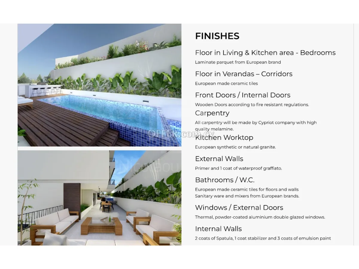 Ready to move in premium 3 bedroom apartment with large verandas swimming pool in Germasogia - 3