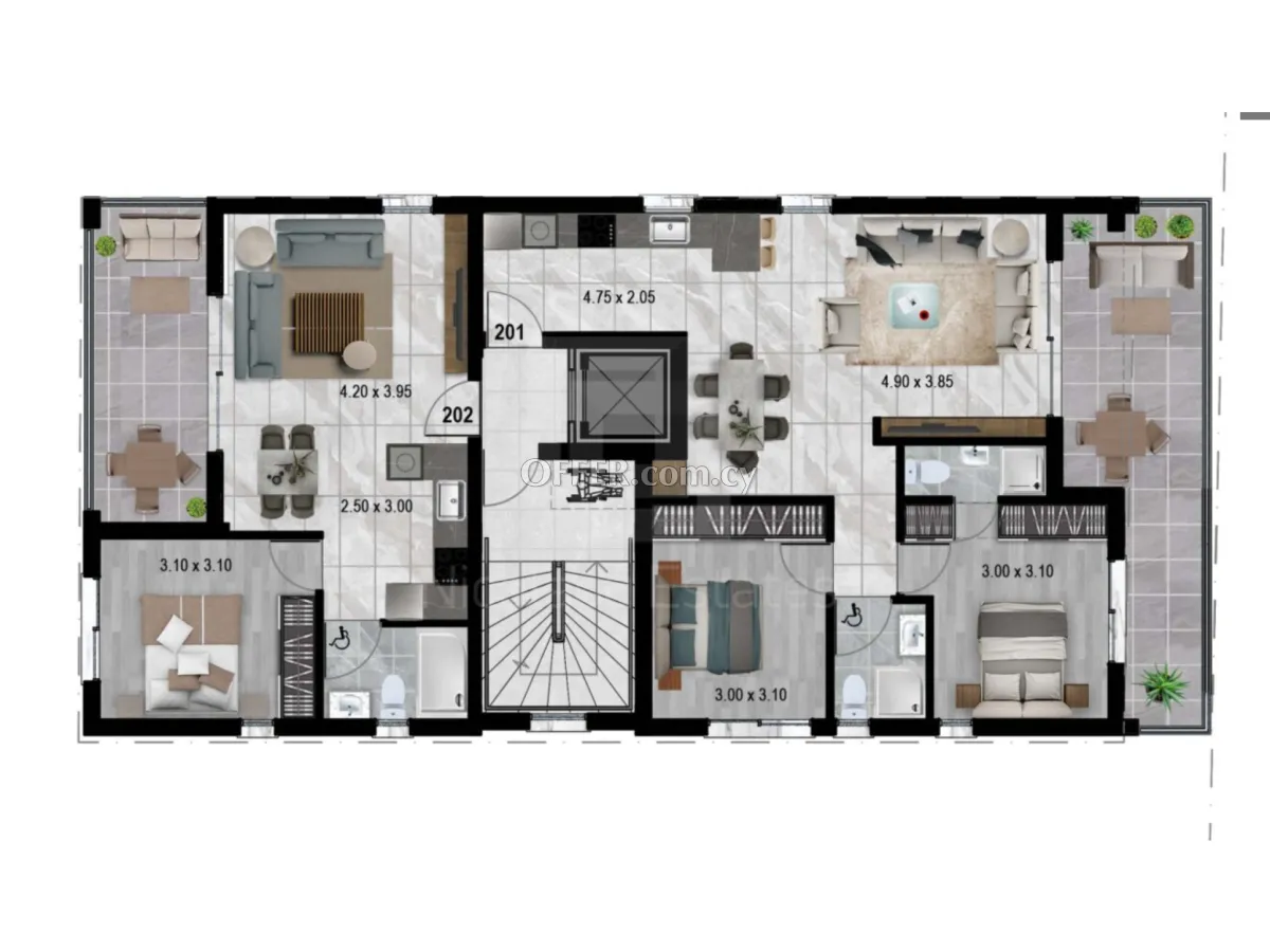 Brand new luxury 2 bedroom apartment off plan in Kato Polemidia - 4